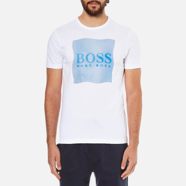 BOSS Green Men's Tee 8 Rasied Print T-Shirt - White