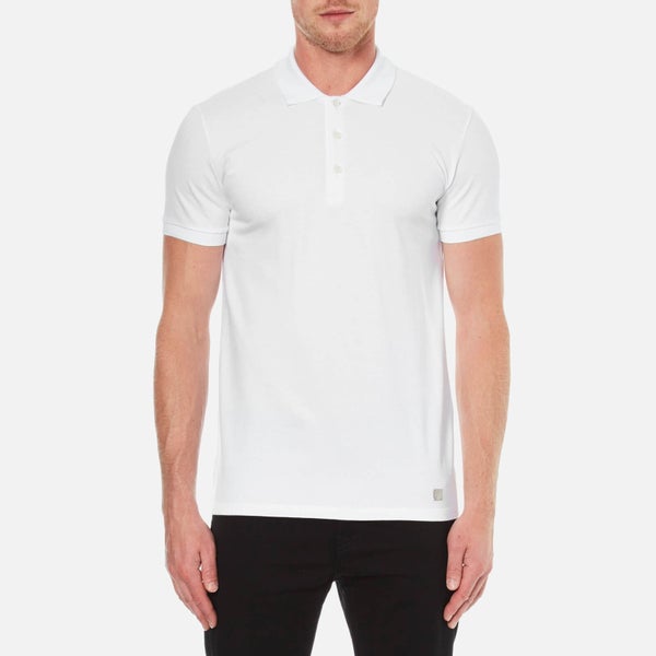 Versace Collection Men's Collar Detail Polo Shirt - White