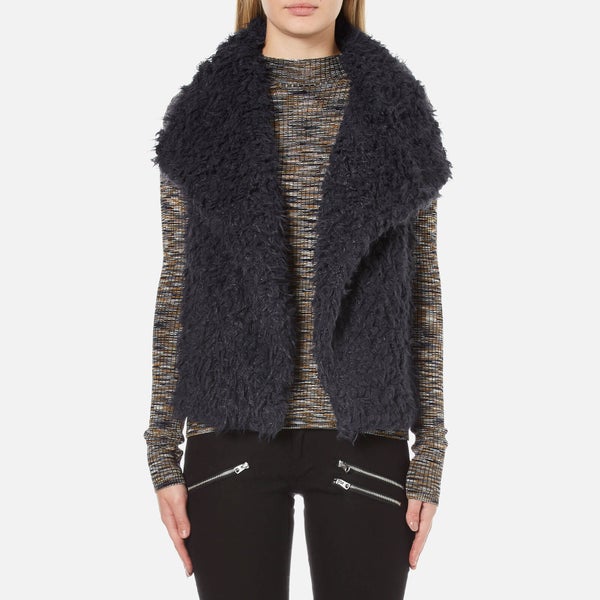 Vero Moda Women's Jayla Fake Fur Waistcoat - Navy Blazer