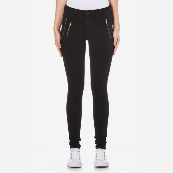 ONLY Women's Eternal Regular Zip Skinny Jeans - Black
