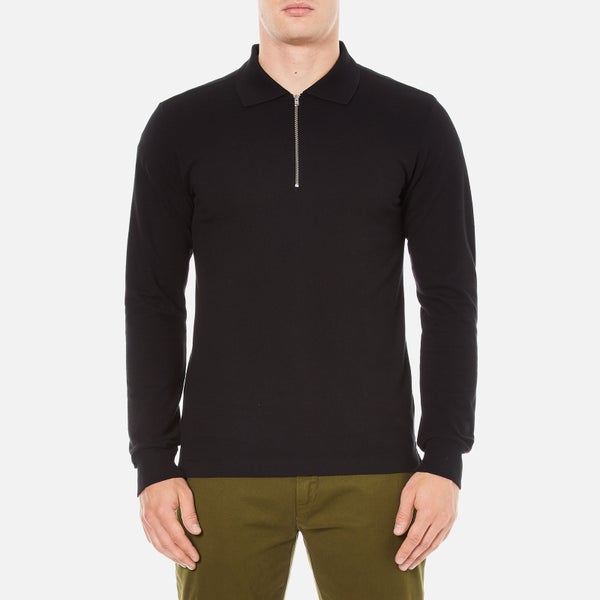 GANT Rugger Men's Zipped Pique Polo Shirt - Black