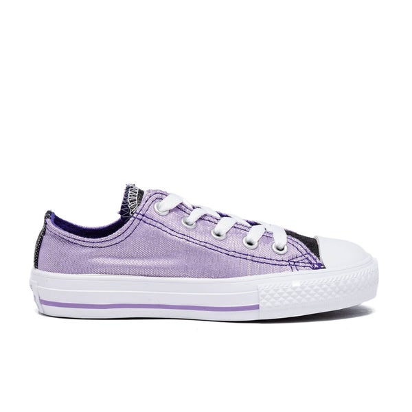 Converse Kids' Chuck Taylor All Star Shimmer OX Trainers - Frozen Lilac/Candy Grape/White