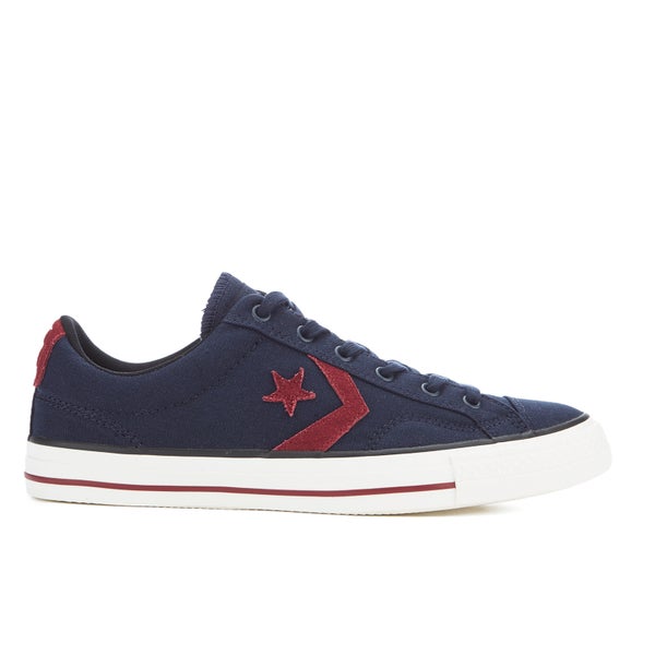 Converse CONS Men's Star Player Canvas Ox Trainers - Obsidian/Red Block/Black