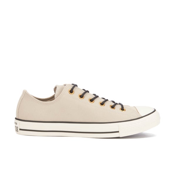 Converse Men's Chuck Taylor All Star Leather/Corduroy Ox Trainers - Frayed Burlap/Egret/Black