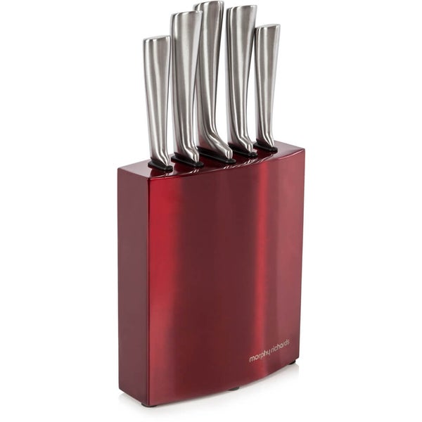Morphy Richards 974815 Accents 5 Piece Knife Block - Red
