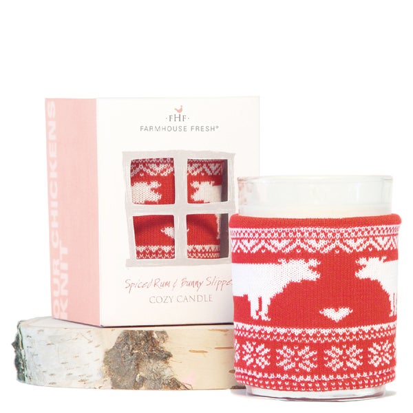 FarmHouse Fresh Cozy Sweater Candle - Spiced Rum and Bunny Slippers