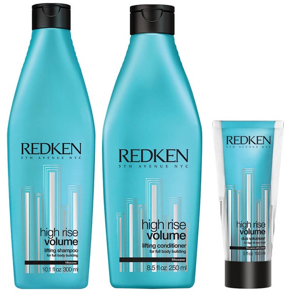 Redken High Rise Volume Shampoo volumizzante (300 ml), Balsamo volumizzante (250 ml) e Volume Duo Volumizzante (150 ml)