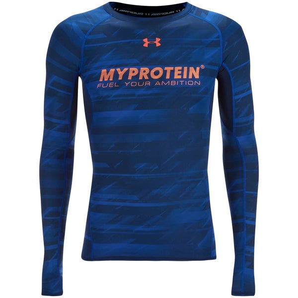Under Armour Men's Heatgear Printed Compression Top – Blue