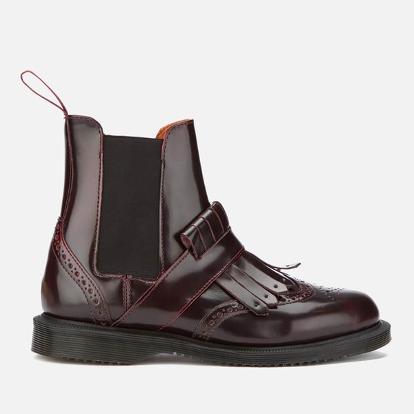 Dr. Martens Women's Tina Arcadia Leather Kiltie Chelsea Boots - Cherry Red