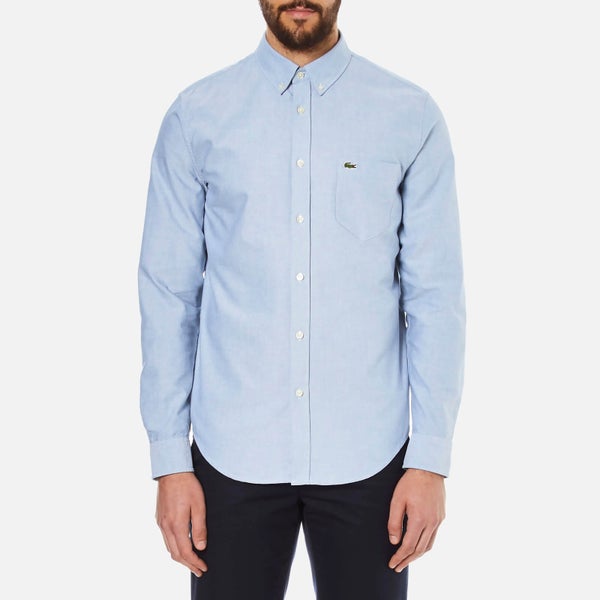 Lacoste Men's Oxford Button Down Pocket Shirt - Officer/White
