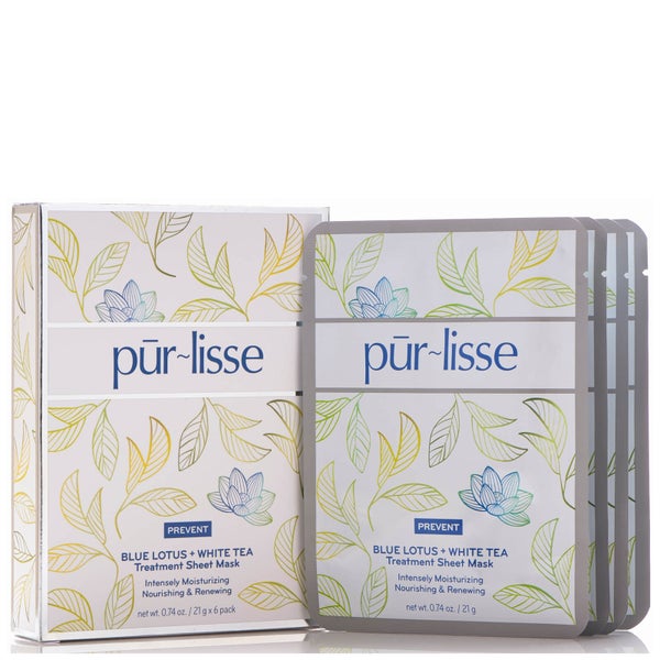 Purlisse Blue Lotus and White Tea Treatment Sheet Mask (6 Pack)