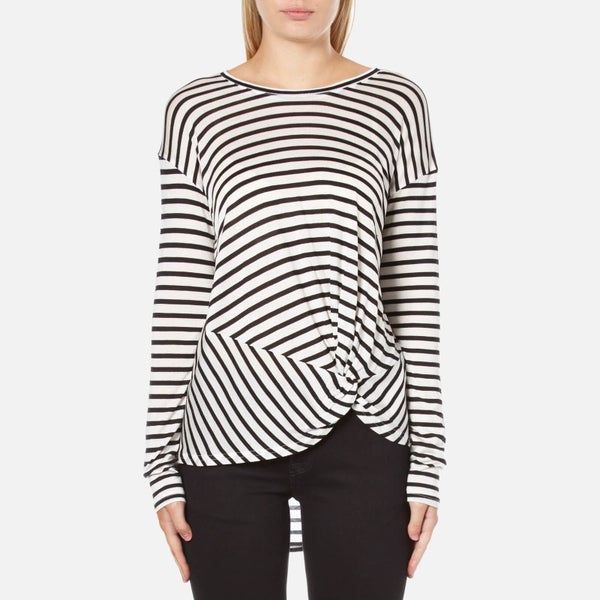 MINKPINK Women's Manhattan Long Sleeve Stripe Top - Black/White