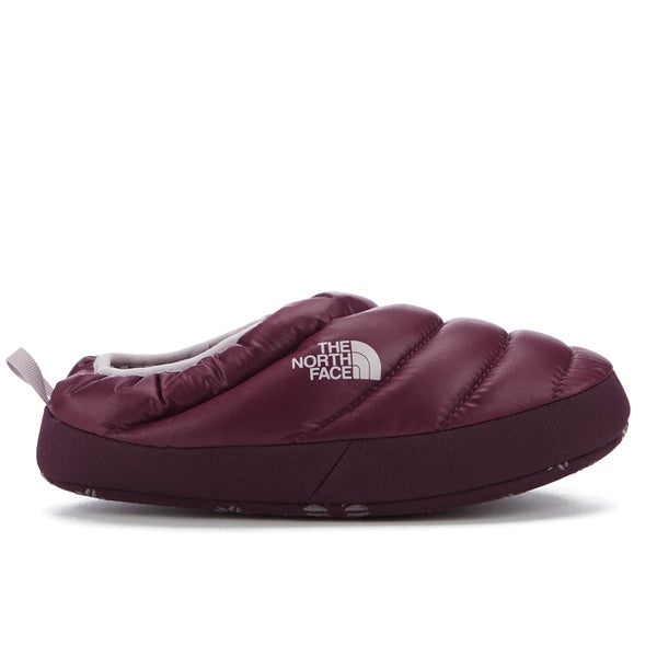The North Face Women's NSE Tent Mule Faux Fur II Slippers - Shiny Deep Garnet Red