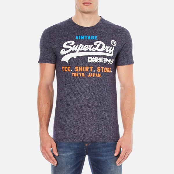 Superdry Men's Shirt Shop Tri T-Shirt - Rinse Navy Jaspe