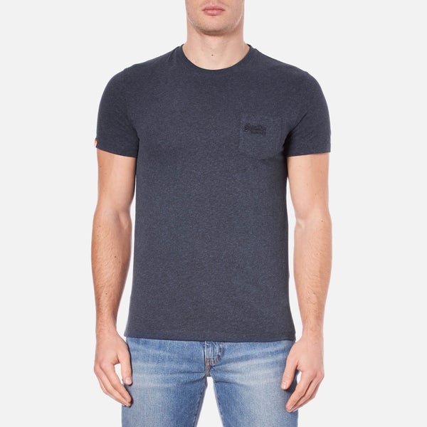 Superdry Men's Orange Label Vintage Pop Grit T-Shirt - Indigo Blue Grit
