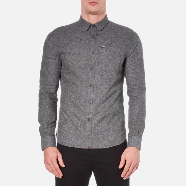 Superdry Men's Academy Oxford Long Sleeve Shirt - Carbon Marl