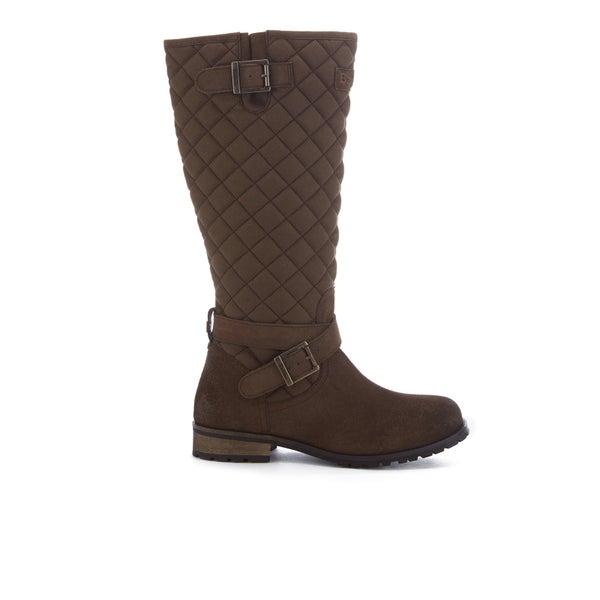 Barbour Women's Holford Waxy Suede Quilted Knee Boots - Brown