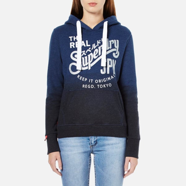 Superdry Women's Keep It Entry Hoody - Ensign Marl Dip Dyed Eclipse Navy
