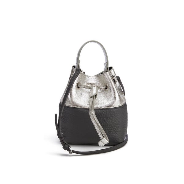 Furla Women's Stacy Mini Drawstring Bucket Bag - Lava/Silver