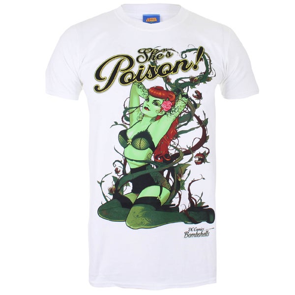 DC Comics Bombshells Men's Poison Ivy T-Shirt - White