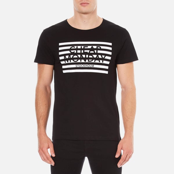Cheap Monday Men's Standard Striped Logo T-Shirt - Black
