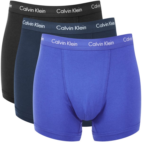 Calvin Klein Men's 3 Pack Trunk Boxer Shorts - Black/Blue