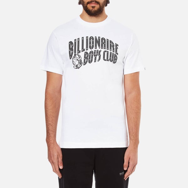 Billionaire Boys Club Men's Arch Logo Reflective Ski-Grid Short Sleeve T-Shirt - White