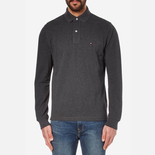 Tommy Hilfiger Men's Long Sleeve Polo Shirt - Charcoal Heather