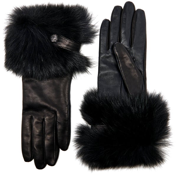 UGG Women's Valentina Swarovski Smart Gloves with Toscana Trim - Black