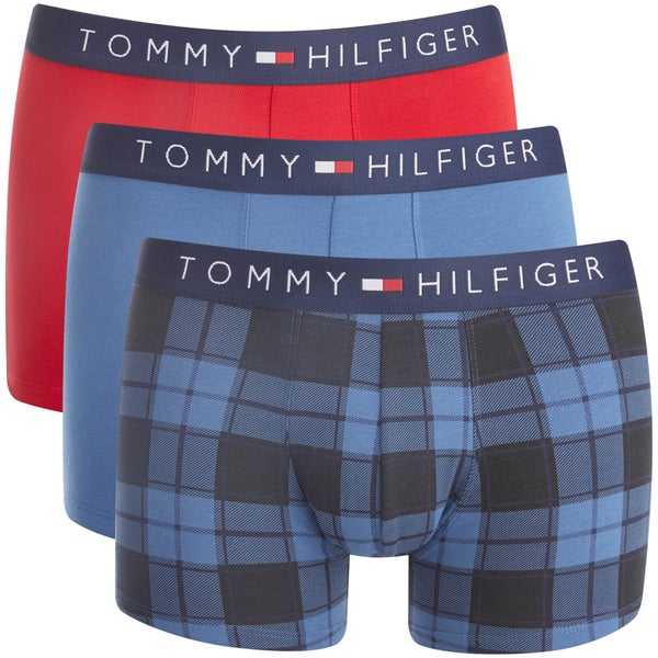 Tommy Hilfiger Men's Icon 3 Pack Trunks - True Navy/Scooter