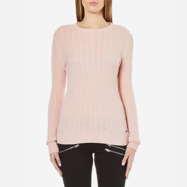 Superdry Women's Luxe Mini Cable Knit Jumper - Pink