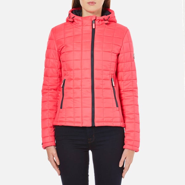 Superdry Women's Hooded Box Quilt Fuji Jacket - Flash Pink