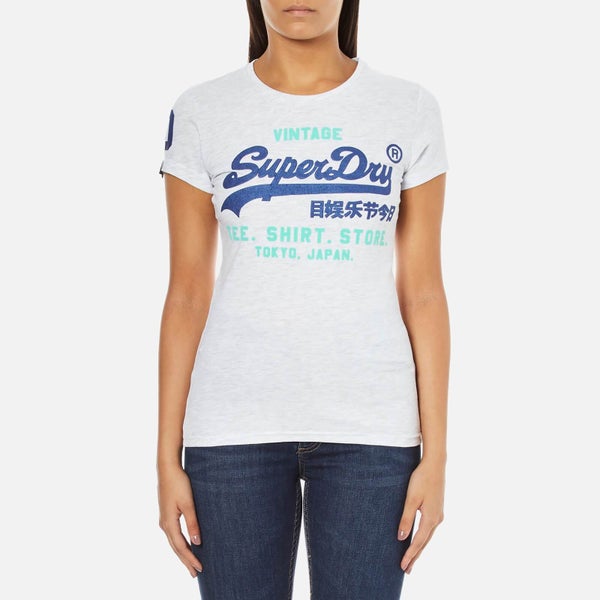 Superdry Women's Shirt Shop Duo T-Shirt - Ice Marl Snowy