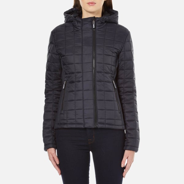 Superdry Women's Hooded Box Quilt Fuji Jacket - New Navy