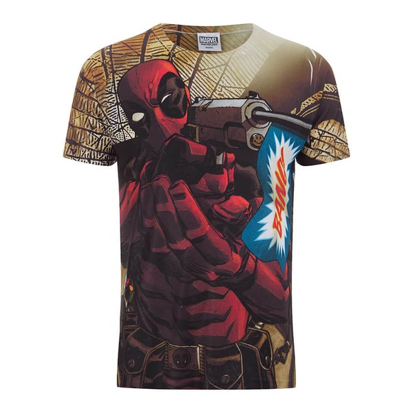 Marvel Mens Deadpool Bang T-Shirt - Wit