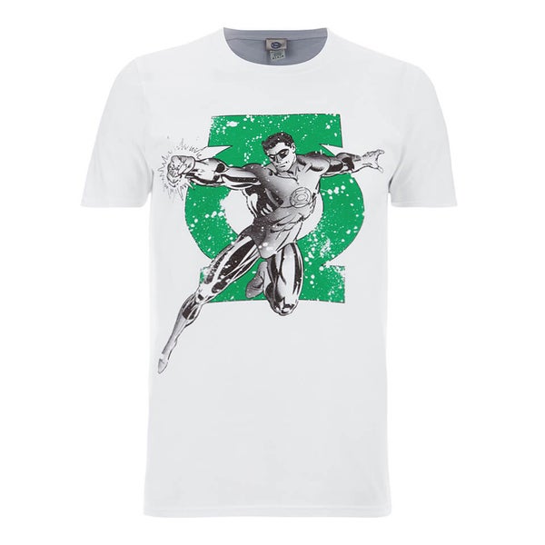 DC Comics Men's Green Lantern Punch T-Shirt - White