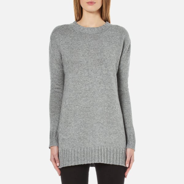 French Connection Women's Cashmere Blend Round Neck Jumper - Mid Grey Marl