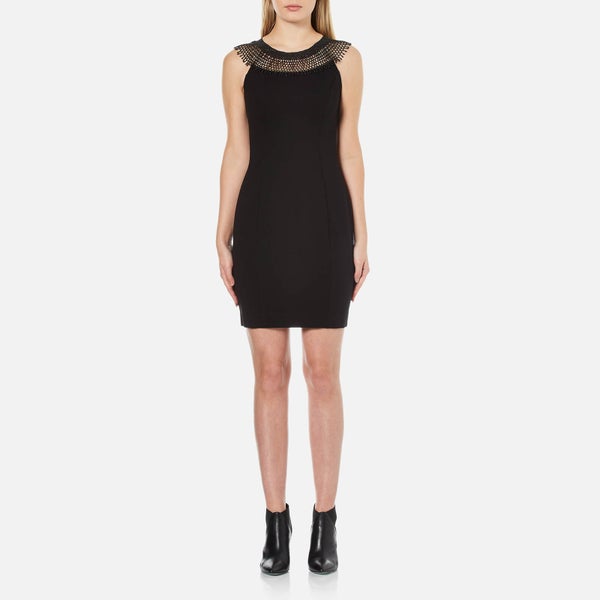 French Connection Women's Amboseli Beading Fitted Jersey Dress - Black