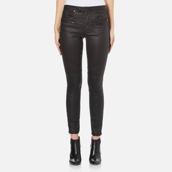 French Connection Women's Rebound Skinny Leather Look Trousers - Black