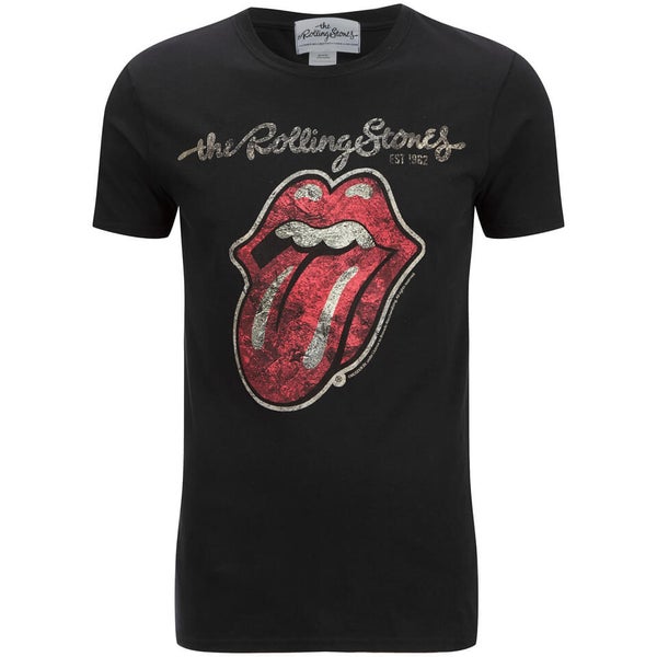 Rolling Stones Mens Logo Tongue T-Shirt - Zwart