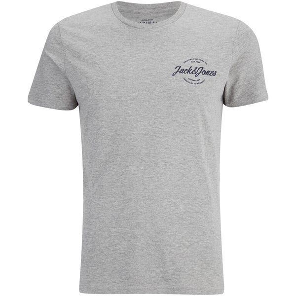 Jack & Jones Men's Originals Small Logo Bones T-Shirt - Light Grey Melange