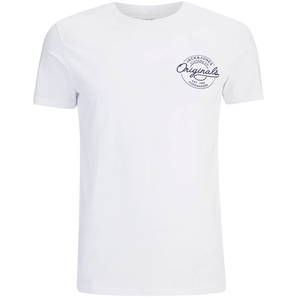 Jack & Jones Men's Originals Small Logo Bones T-Shirt - White