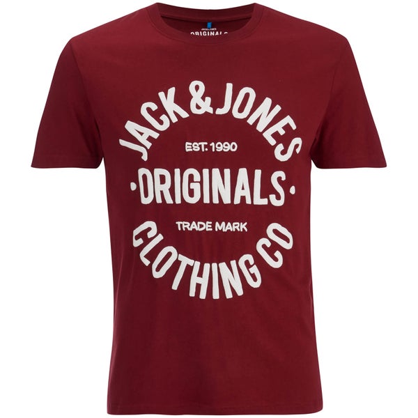 T -Shirt Jack & Jones pour Homme Originals Bone -Rouge