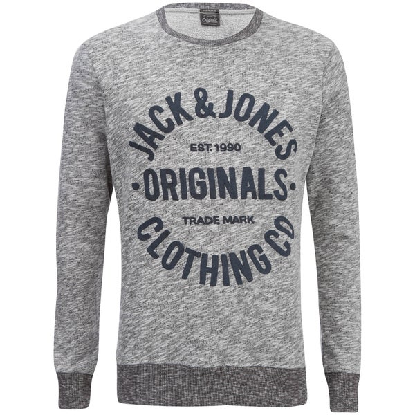 Jack & Jones Men's Originals Clemens Crew Neck Sweatshirt - Light Grey Melange