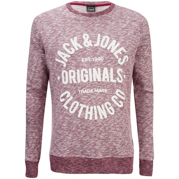 Jack & Jones Men's Originals Clemens Crew Neck Sweatshirt - Syrah Melange
