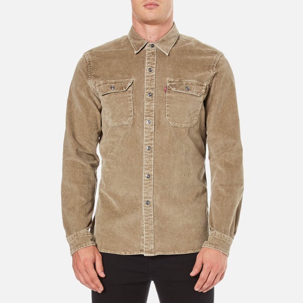 Levi's Men's Authentic Wash Cord Worker Shirt - Olive Grey