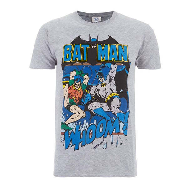 DC Comics Men's Batman and Robin T-Shirt - Grey