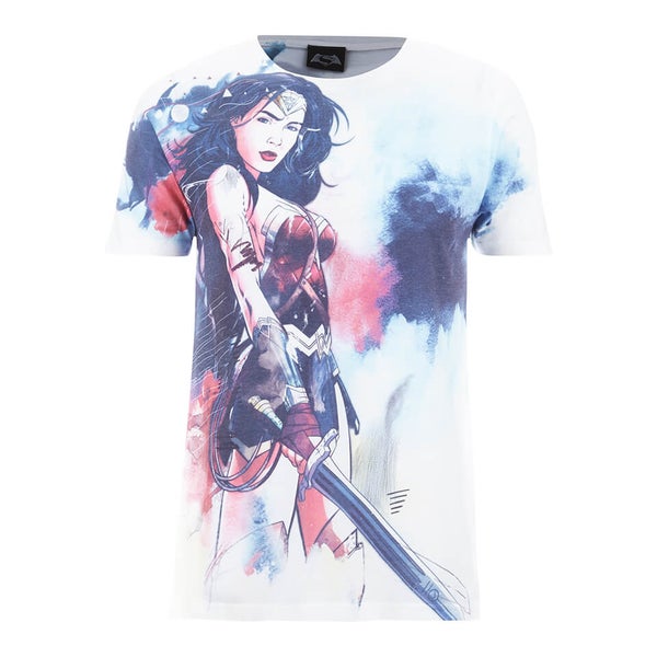 DC Comics Herren Wonder Woman Stencil T-Shirt - Weiß
