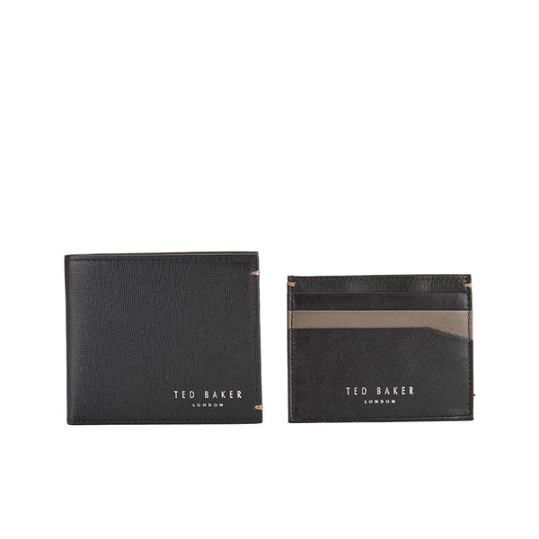 Ted Baker Men's Frank Leather Wallet and Card Holder Set - Black