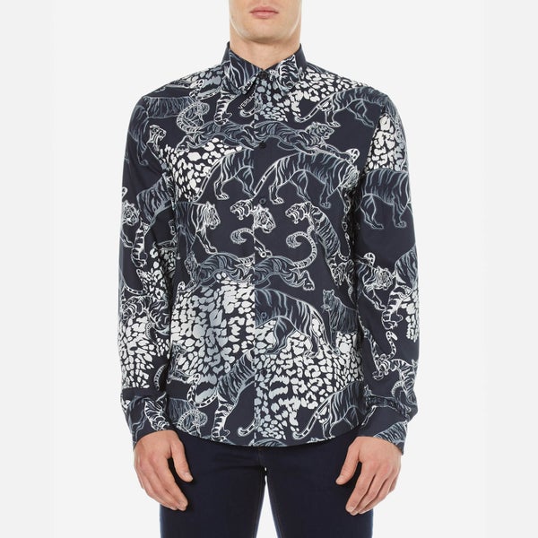 Versace Jeans Men's All Over Patterned Shirt - Blue